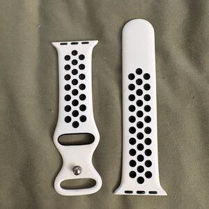 White and Black Sport Watch Band